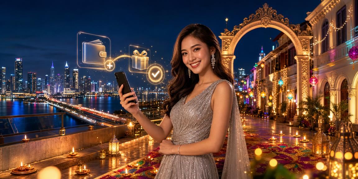 Pengguna di Johor Bahru membuat deposit dan menyemak ganjaran VIP melalui telefon pintar